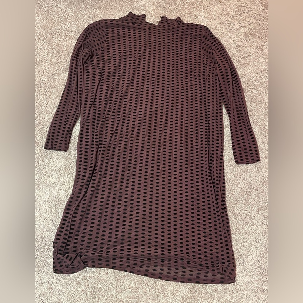 Lane Bryant Purple Black Dot Mesh Mock Neck Sheath Dress 26/28